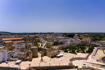 Obraz premium Aerial view of Otranto with Harbour and Castle, Lecce province, Salento peninsula, Puglia, Italy