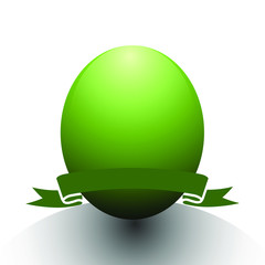 green ribbon with egg