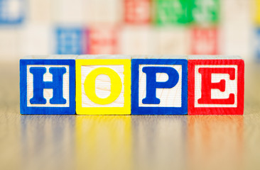 Hope Spelled Out in Alphabet Building Blocks