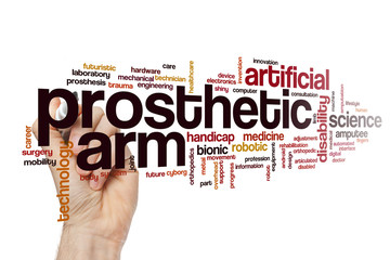 Prosthetic arm word cloud