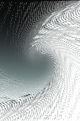 Abstract Halftone Pattern with Wave. Black and White Spiral Background. 3D Illustration