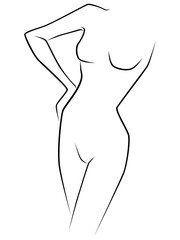 Abstract slimness and elegant body of lady