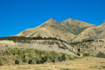 Scenic road in Canterbury area, New Zealand