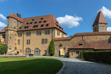 Fototapeta na wymiar Beautiful view in the yard of the Veste Coburg (Coburg Fortress) in Coburg, Bavaria