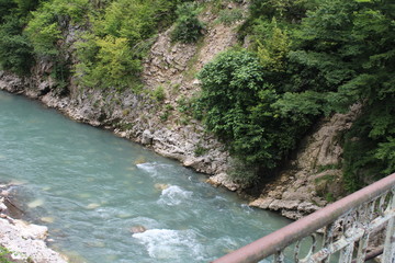 Mountain river from a great height.