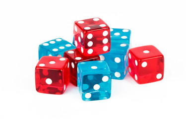 Blue and Red Dice Cutout