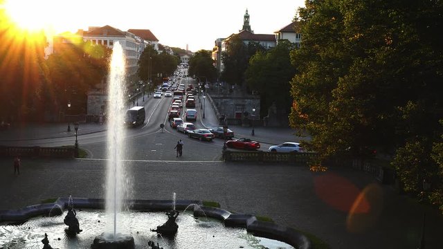 fountain in city