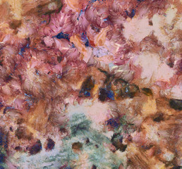 Obraz na płótnie Canvas Abstract background in mixed colors. Oil and watercolor design elements. Design template for covers, posters and banners. Simple macro close-up paint brush strokes.