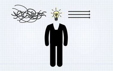 illustration of a man having ideas
