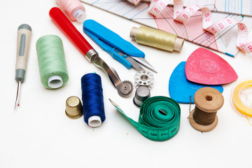 Tools for sewing, translating patterns on fabric and sewing accessories