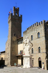 Arezzo, Tuscany, Italy. View of the cathedral square in the historical center of the city.