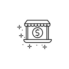 Online shop, money, notebook icon. Element of modern business icon