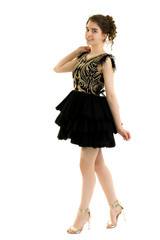 Elegant girl in a dress.
