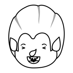 cute little boy head with dracula costume