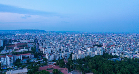 Aerial View Antalya City At Sunset