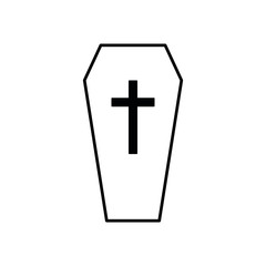 Obraz premium Coffin icon. funeral icon vector