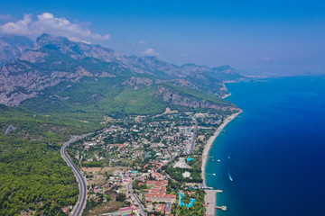 Aerial View Coast of Beldibi Village, Turkey 