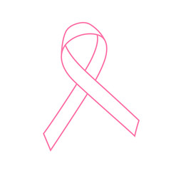 Pink ribbon. Symbol of world breast canser awareness month in october. Vector illustration.