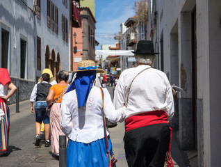 Gran Canaria - traditionelles Dorffest in Teror - obrazy, fototapety, plakaty