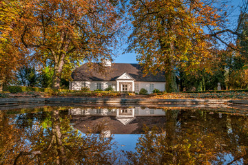 Fototapeta na wymiar The Birthplace of Fryderyk Chopin and Park. Zelazowa Wola, Masovian Voivodeship, Poland.
