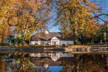 Obraz premium The Birthplace of Fryderyk Chopin and Park. Zelazowa Wola, Masovian Voivodeship, Poland.