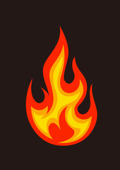 Fire flame. Fire iconFire symbol. Vector illustration. 