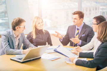 Business people working together in meeting room