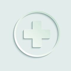 Obraz premium plus icon. add icon. paper icon with shadow 