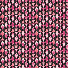 Fototapeta premium colorful delicate modern pink geometric seamless pattern tile with diamonds, triangles and dotted background. for textile, fabric, wallpaper, wrapping, packaging, covers and stylish surface designs