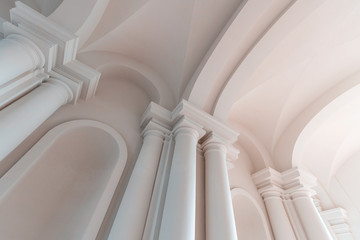 Close-up details of Baroque-style palace  columns. 