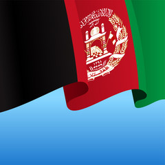 Afghanistan flag wavy abstract background. Vector illustration.