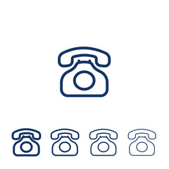 Retro phone vector icon. Vintage telephone line sign.