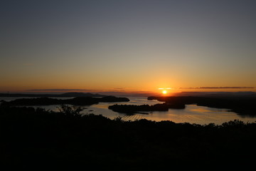 ともやま公園　英虞湾に沈む夕日