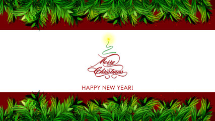 Naklejka na ściany i meble Merry Christmas and Happy New Year gift card background