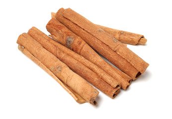 Cinnamon on a white background