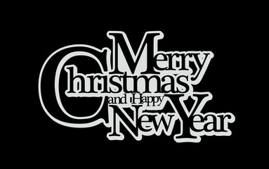 Merry Christmas and Happy New Year greeting card, vector