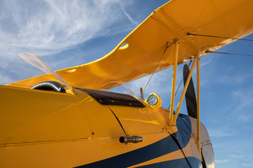 yellow training aircraft biplane vintage