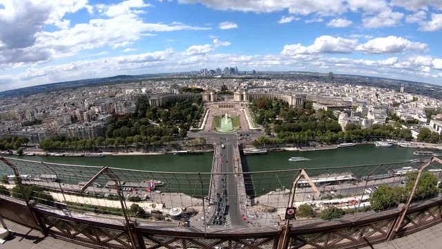 Paris from Eiffel Tower time lapse