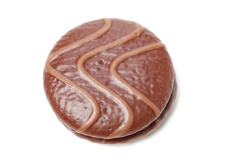 chocolate cake on white background 