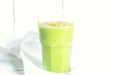 green smoothie on a white background