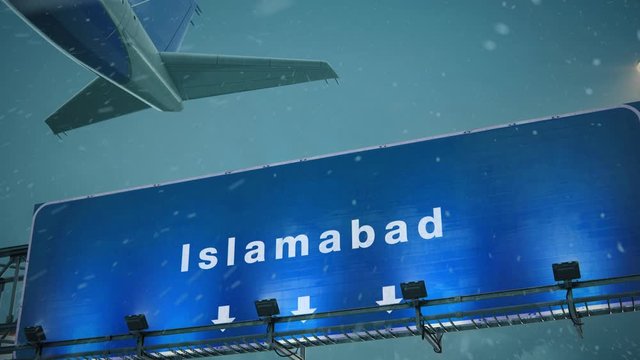 Airplane Take off Islamabad in Christmas