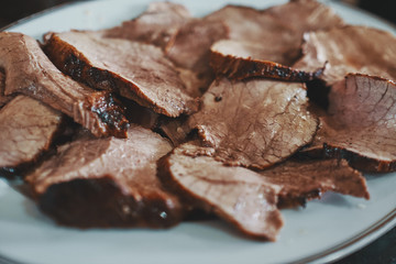 vitello tonnato is a dish of very traditional Italian origin in Argentina for Christmas and summer, It is made of roasted meat served cold with a tuna sauce made with egg and capers