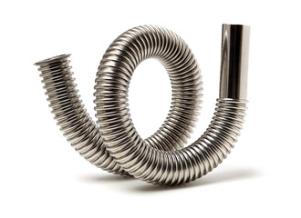 closeup of kitchen drain assembly on white background