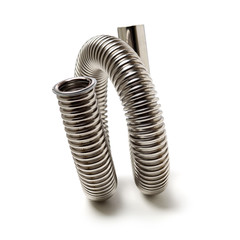 closeup of kitchen drain assembly on white background