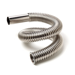 closeup of kitchen drain assembly on white background