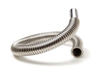 closeup of kitchen drain assembly on white background