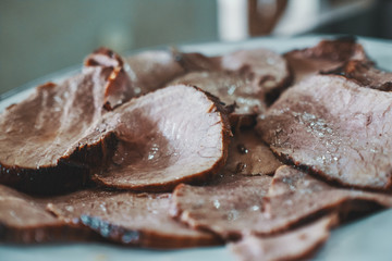 vitello tonnato is a dish of very traditional Italian origin in Argentina for Christmas and summer, It is made of roasted meat served cold with a tuna sauce made with egg and capers