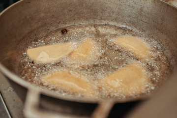 Venezuelan cornmeal empanadas on the making