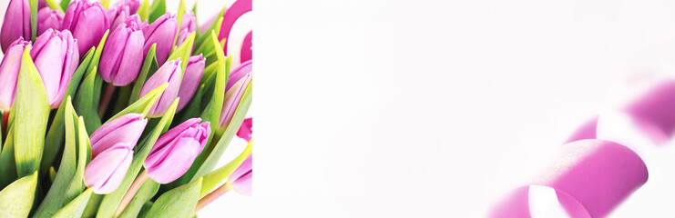 Bouquet of beautiful pink tulips