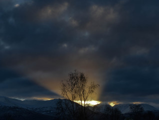 sunset in the mountains